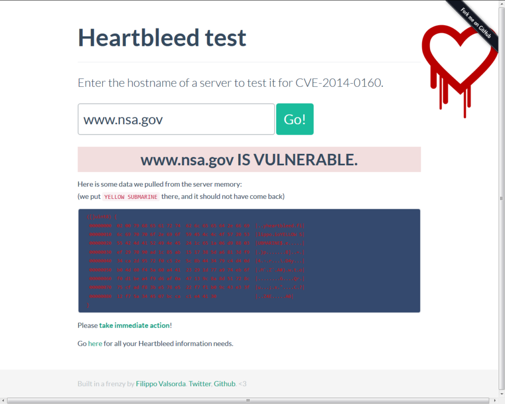 Heartbleed CVE-2014-0160 Verwundbarkeit